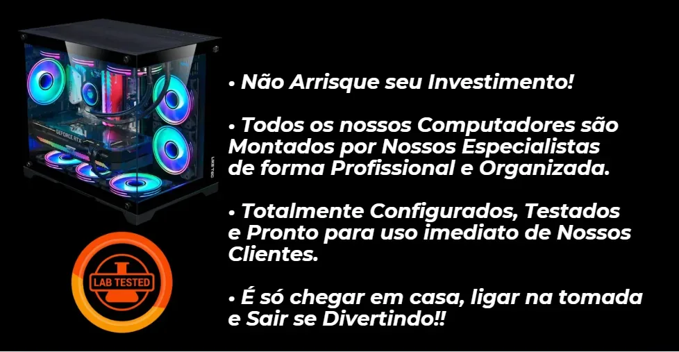 PC GAMER SHADOW ONE AMD RYZEN 7 5800X3D, AMD RADEON RX 9050 8GB, 16GB 3200MHZ, SSD 480GB, AIR COOLER, FONTE 650W 80PLUS, GABINETE RISE MODE GALAX