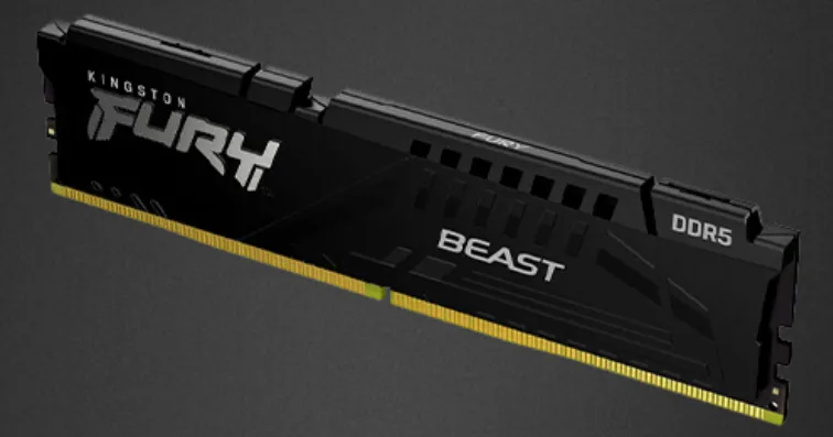 PENTE DE MEMORIA DDR5 16GB 5200MHZ KINGSTON FURY BLACK , C40, KF552C40BB-16