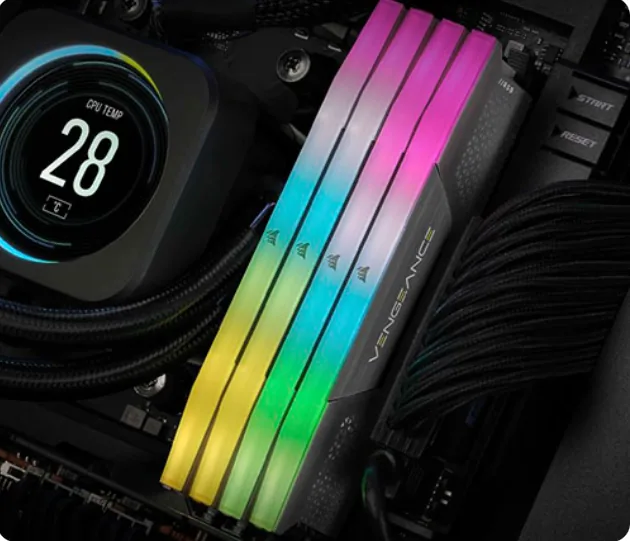 PENTE DE MEMORIA DDR5 16GB 6000MHZ CORSAIR *RGB* BLACK CMH16GX5M2B6000Z38