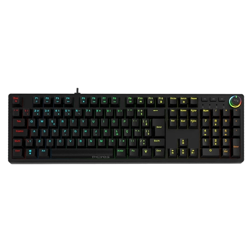 TECLADO GAMER MECANICO PCYES ZECKY 100% - BLACK - SWITCH RED - LED RAINBOW - PTZKBVRD 