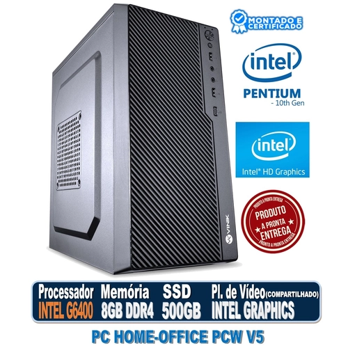 PC HOME OFFICE PCW V5 INTEL PENTIUM GOLD G6400, 8GB DDR4, SSD 480GB