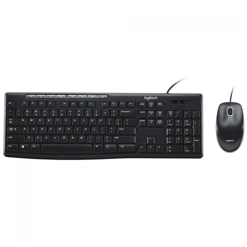 KIT TECLADO E MOUSE LOGITECH C/FIO MK200 ABNT2, PRETO, 920-002718