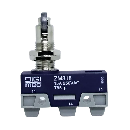 Micro Interruptor Botão com Rolete Transversal para Painel ZM318 Digimec