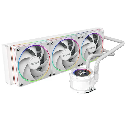 WATERCOOLER PCYES VISION 360MM WHITE GHOST - TELA LCD 2.1 - VS360WG